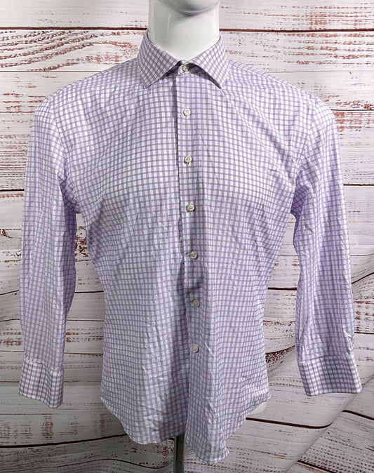 Liberty Shirt Co Checkered 3/4 Sleeve Shirt Purple