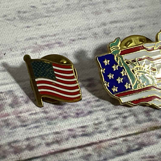 VINTAGE USA Lapel Pins- Set of 2