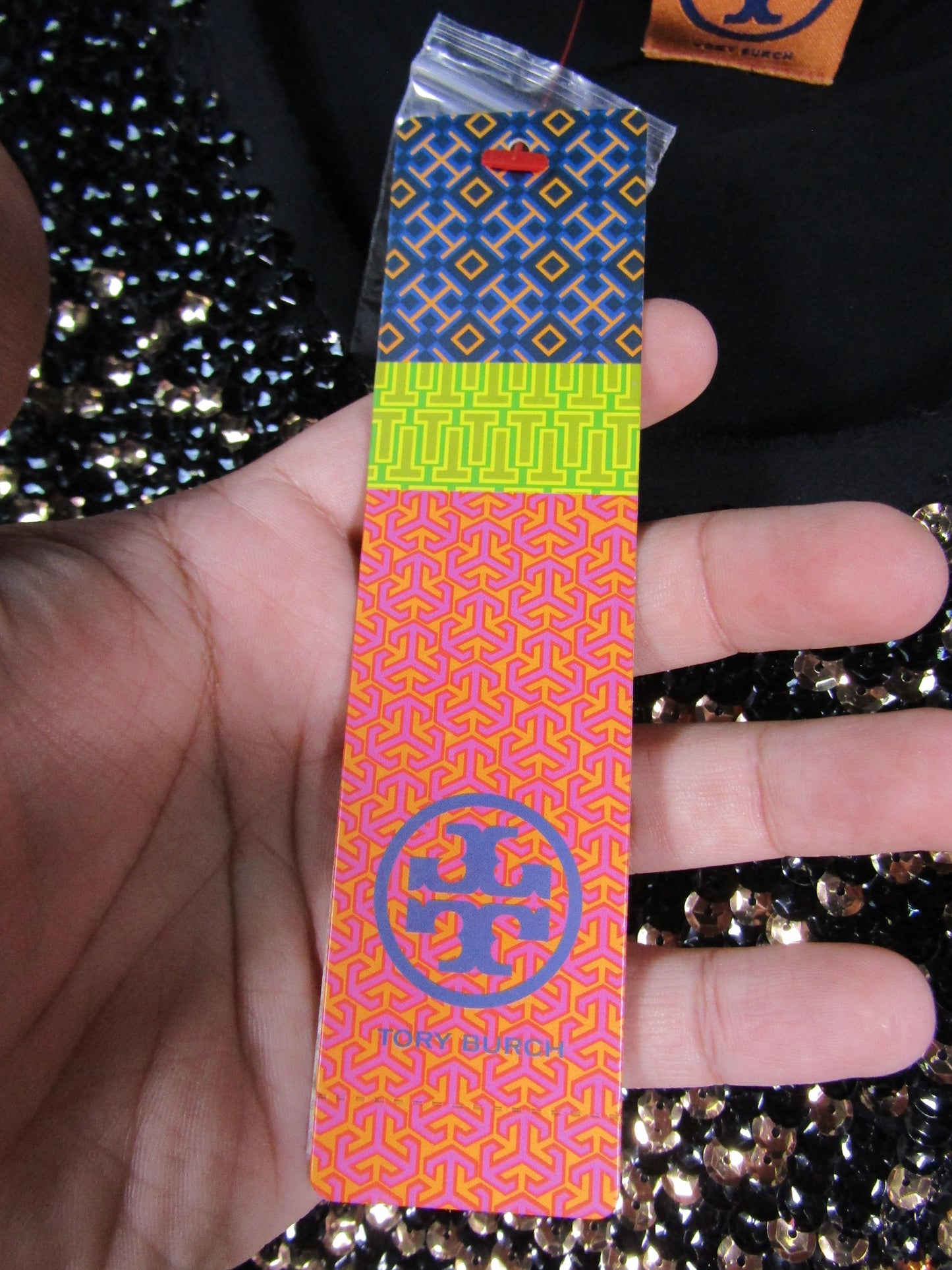 Tory Burch Women's Black & Gold Sequin Blouse Size S