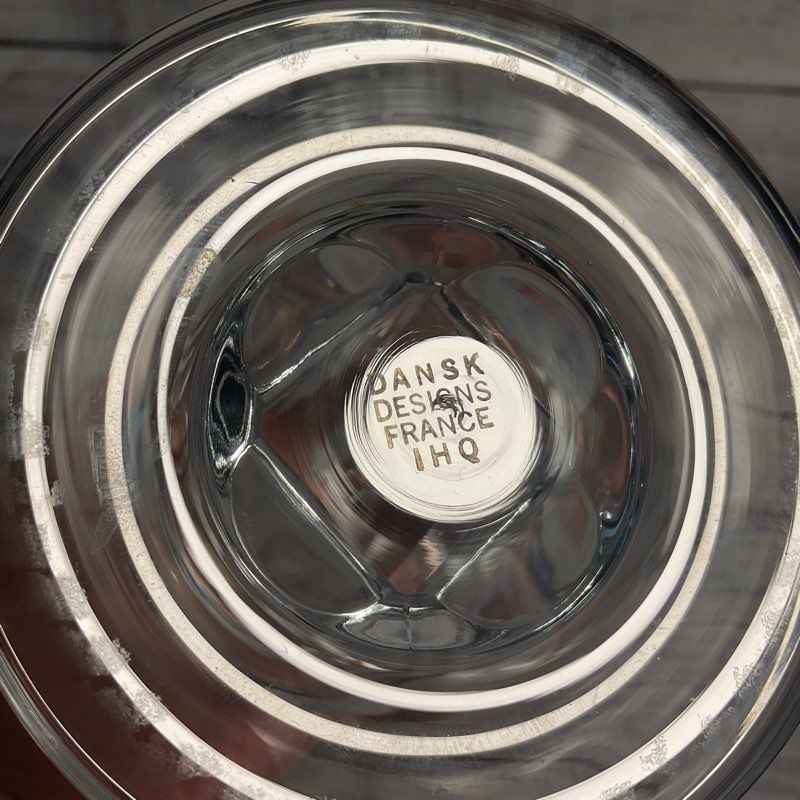 Dansk Pair Of Carla 7 In. Square Stem 8 Crystal Wine Glasses