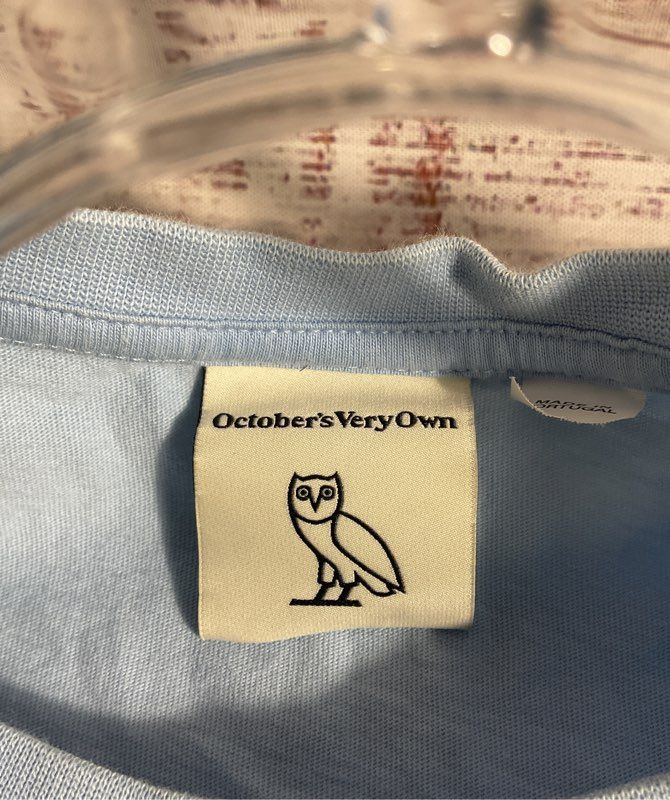 OVO Octobers Very Own Long Sleeve Men’s Crewneck Shirt Blue Size M