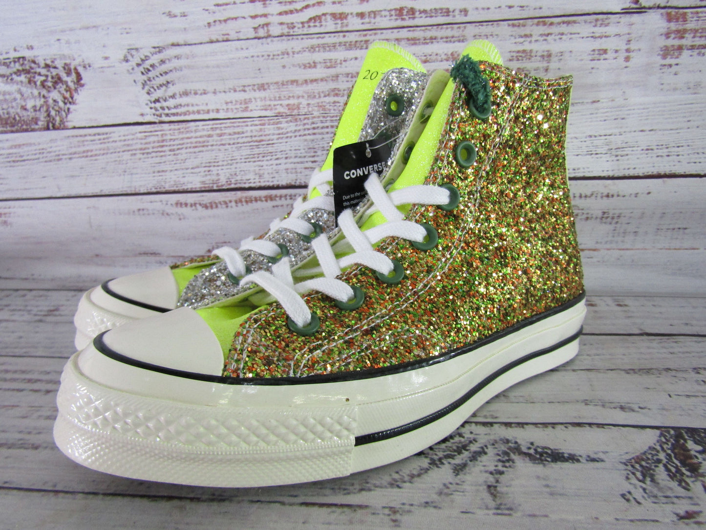 Converse x J.W Anderson Chuck 70 High Glitter Pack Sneakers Size 6 164696C