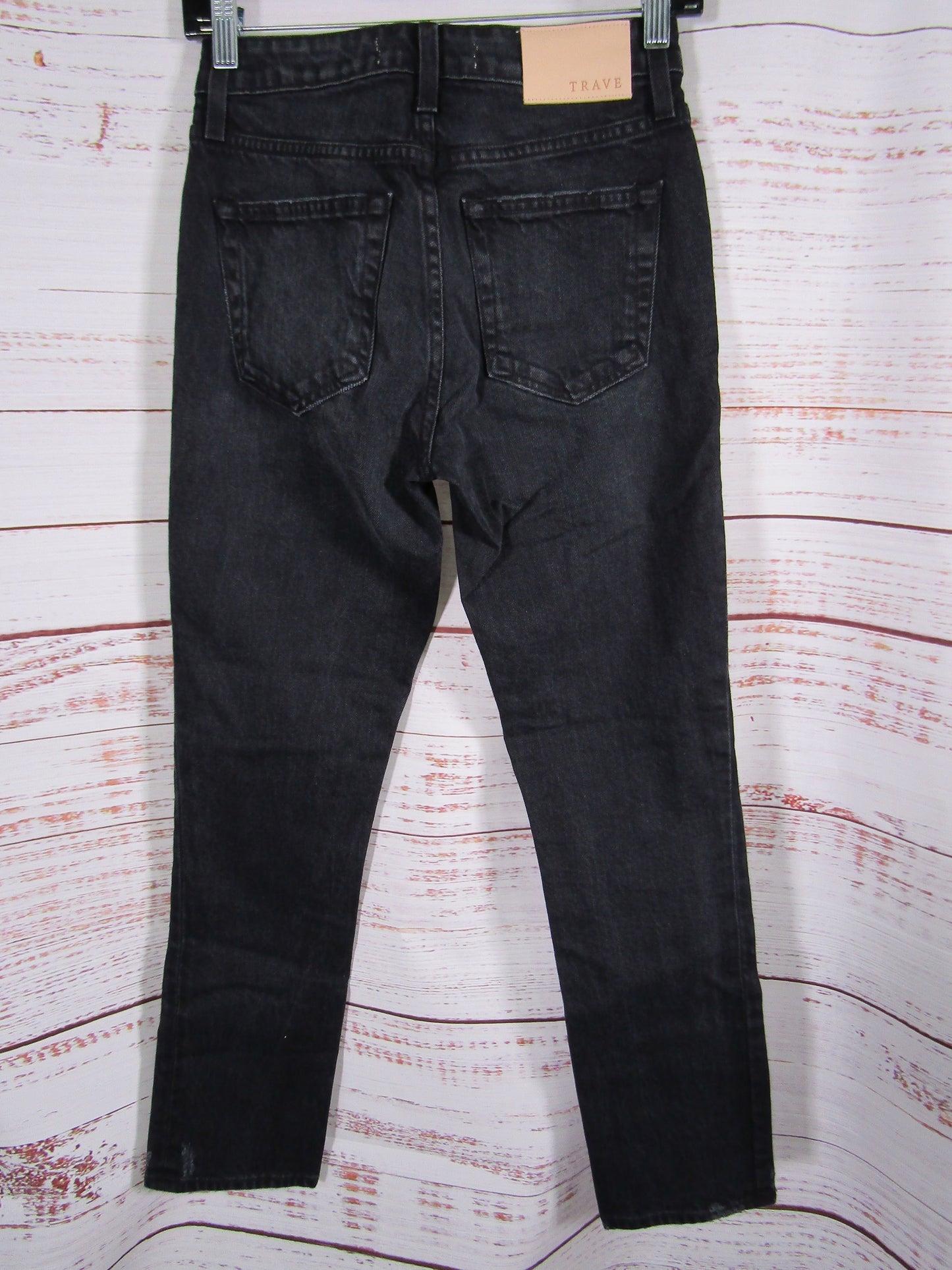 Trave Irina Women's Road to Nowhere Black Distressed Denim Jeans Size 25