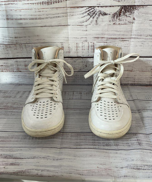 Men's Nike Air Jordan 1 Retro High Top White Sneaker Size 10.5