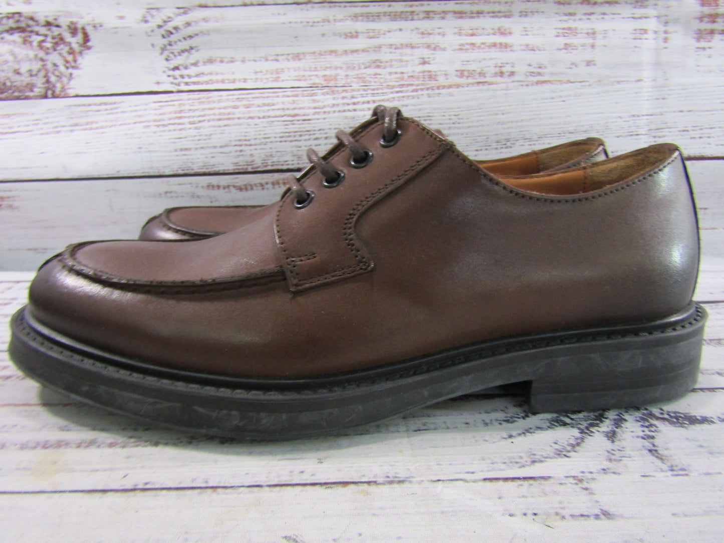 Bruno Magli Tyler Mens Brown Leather Split Toe Oxford Shoes Size 7 Made in Italy