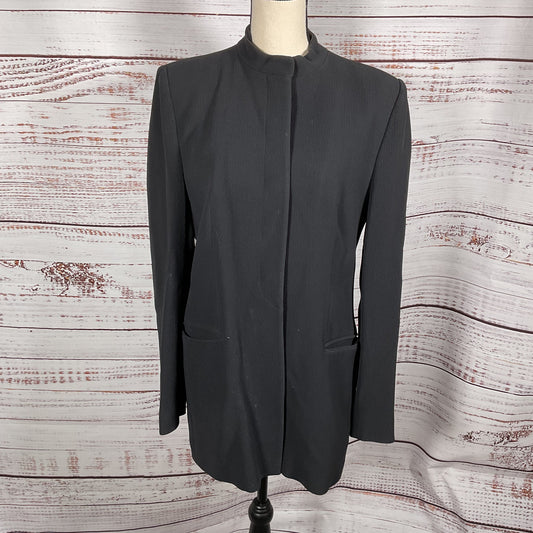 Giorgio Armani Black Wool High Collar Jacket - Size 46IT ~10US