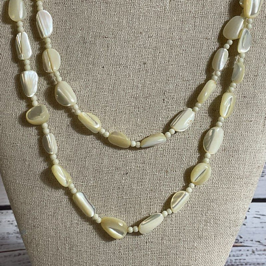 VTG. Mother of Pearl Beaded 55" Necklace