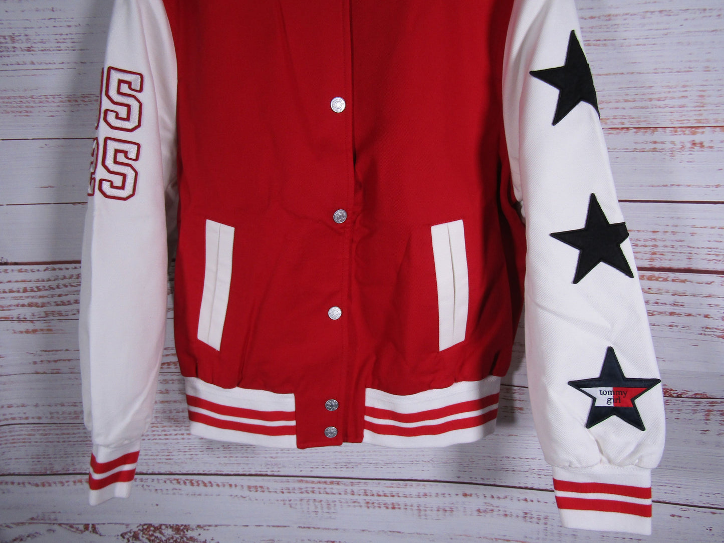 Tommy Hilfiger Tommy Girl Heart Logo Varsity Jacket Size S