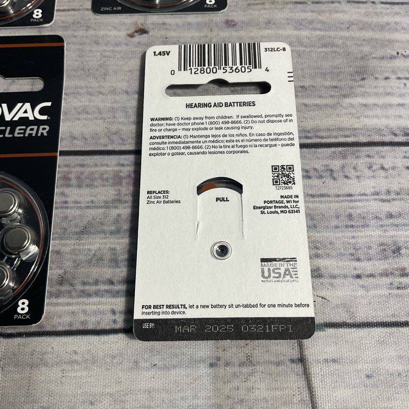Lot of 160 Rayovac Loud N' Clear Hearing Aid Batteries Size 312 Exp. 3/2025