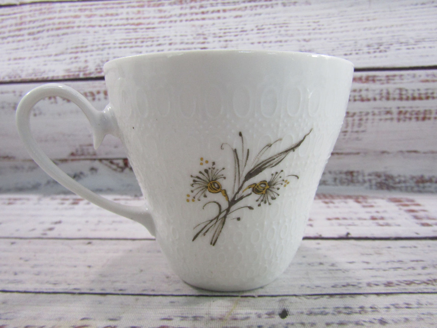 Rosenthal Basquette Bjorn Wiinblad White Porcelain Cup Saucer Creamer Sugar Bowl