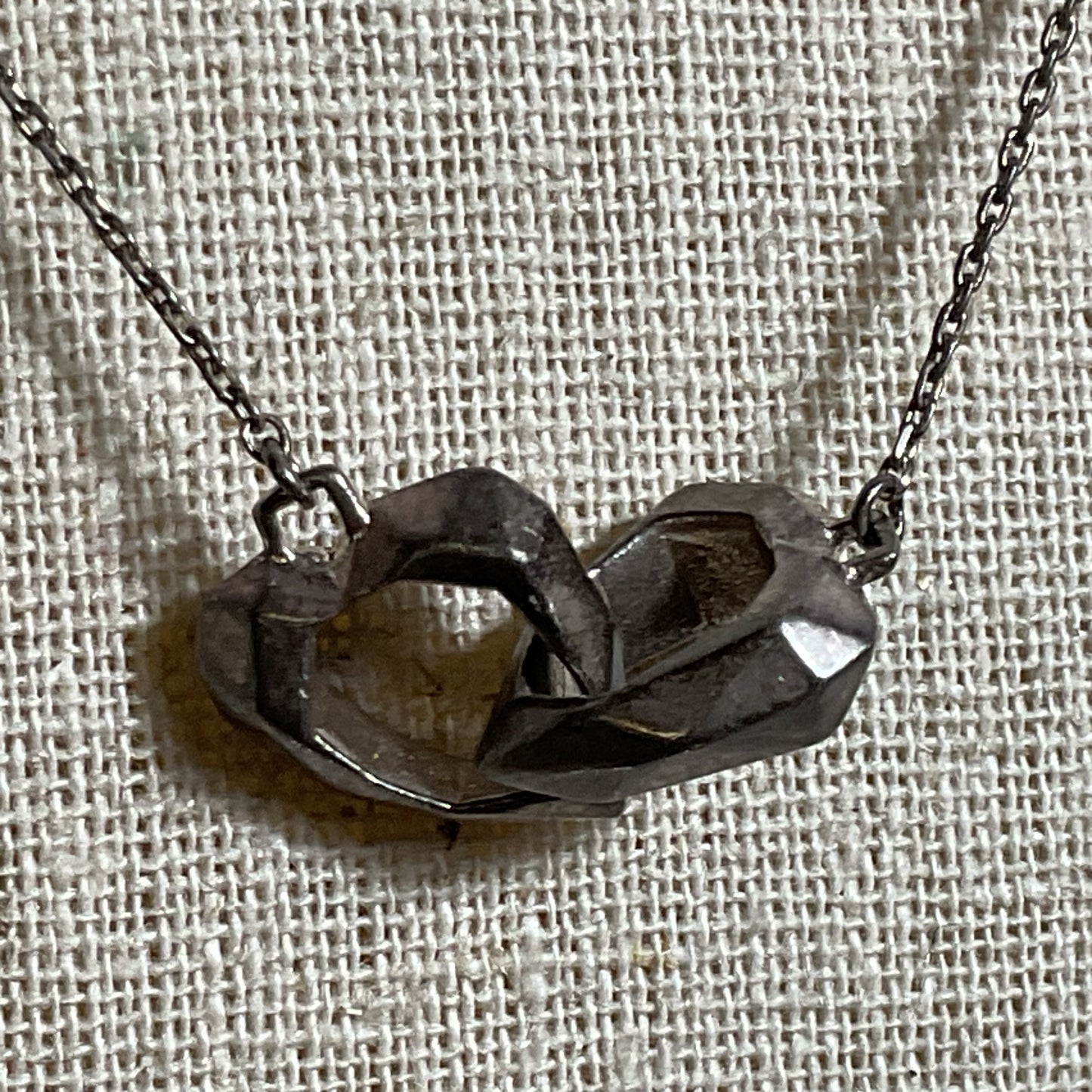 VTG. LINKS of LONDON Sterling Interlocking Hearts Pendant 18" Necklace- 5.90g