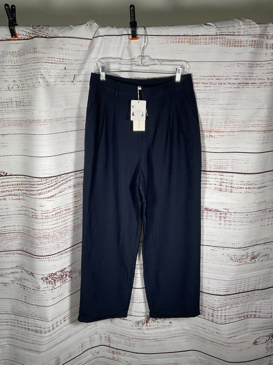 NEW Commense Women's Blue Wide-Leg Trouser Pants Size L