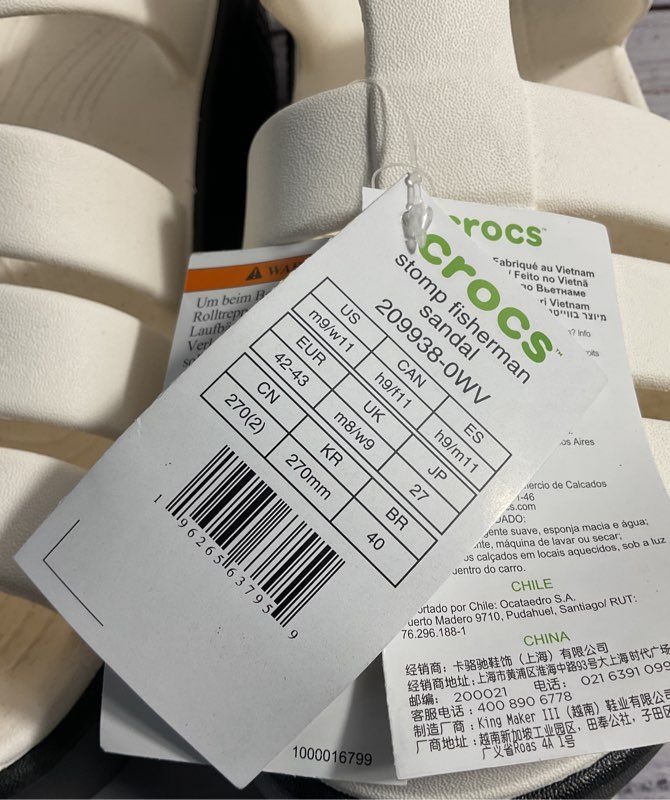 NEW Crocs Stomp Fisherman Sandal White Size 9M 11W