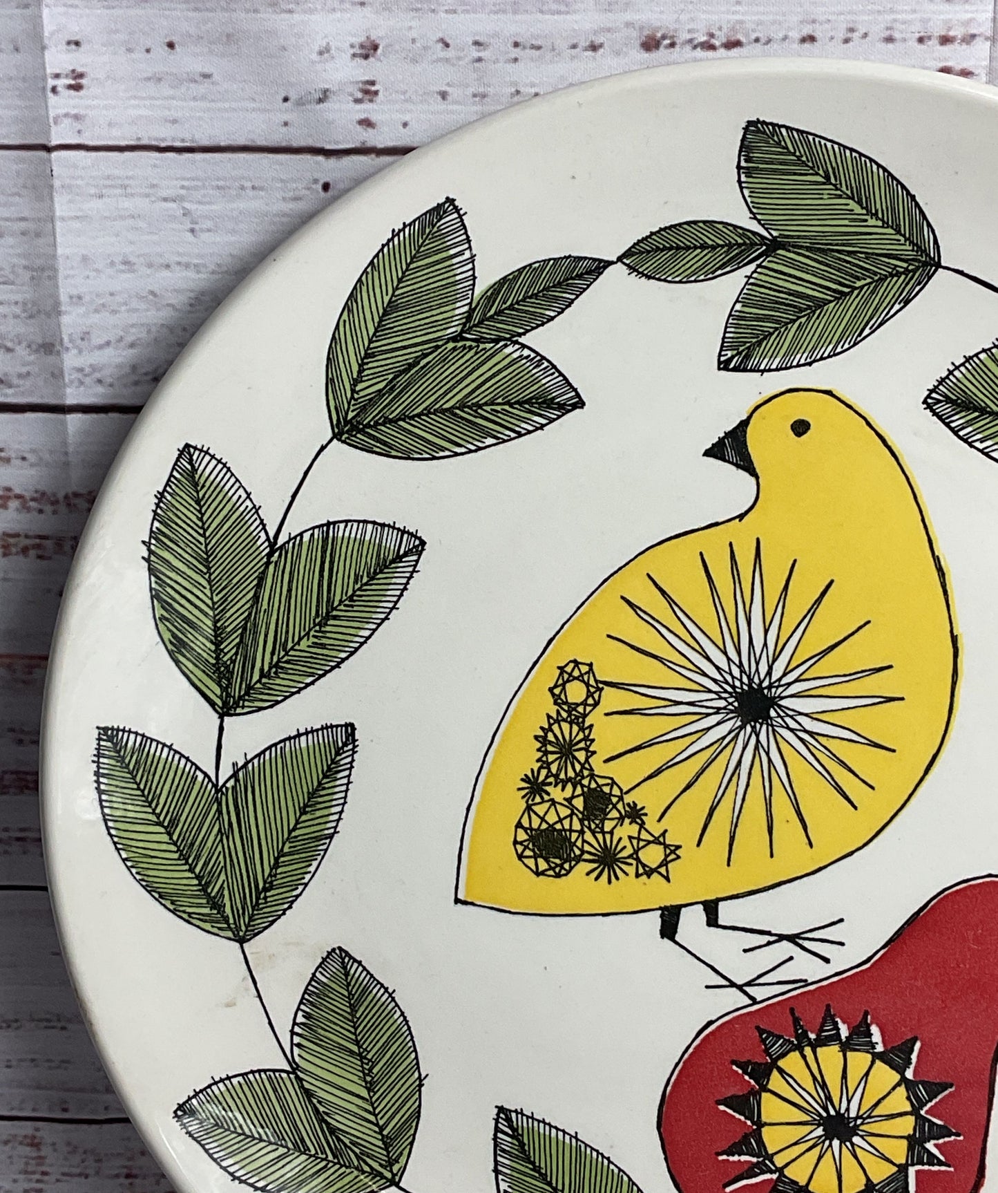 Crate & Barrel Carly Dodsley Partridge and Pear 11" Dinner Plate Multicolor