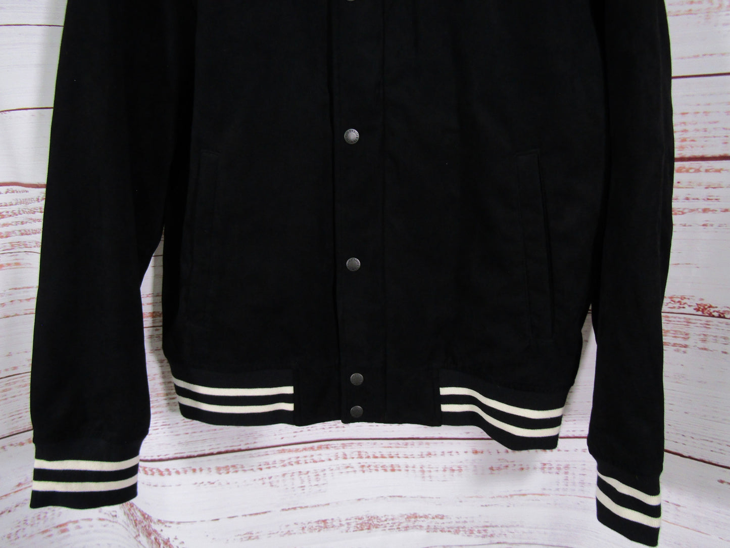 Levi's Men's Black Faux Suede Varsity Jacket Monogrammed AGR Size M
