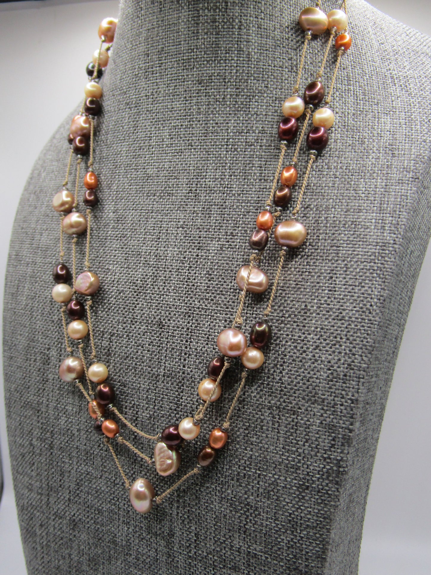 18.5" Multi-Strand Freshwater Baroque Pearl Necklace