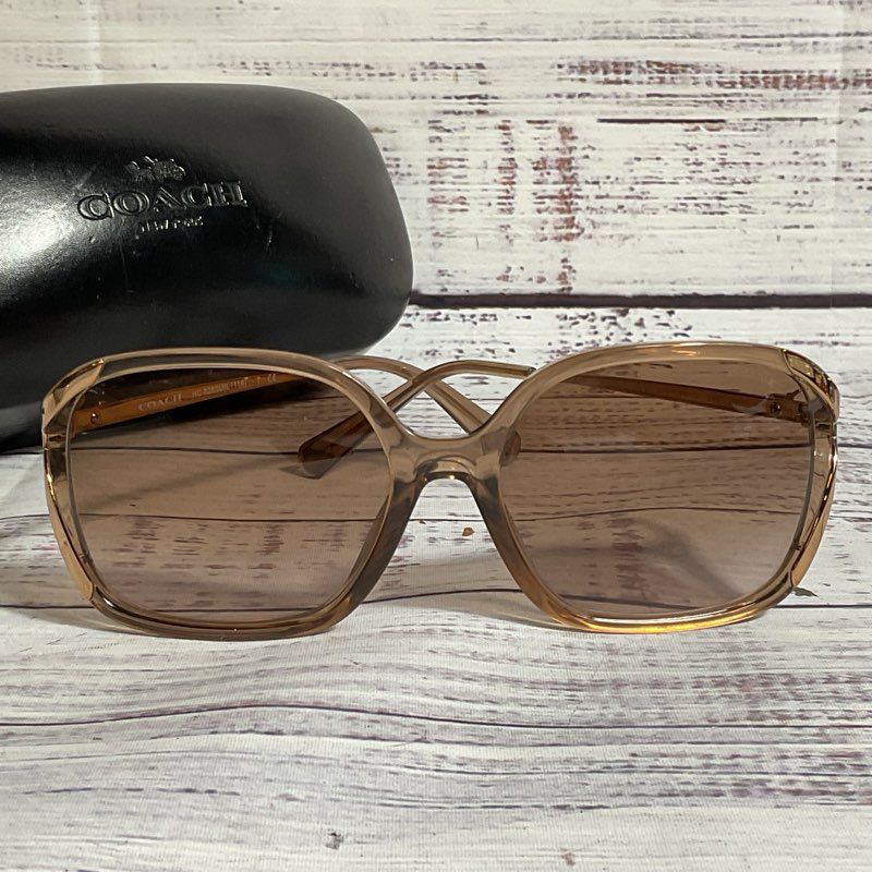 COACH HC8280U Women's Clear Brown Sunglasses with Case- 57[ ]17 140