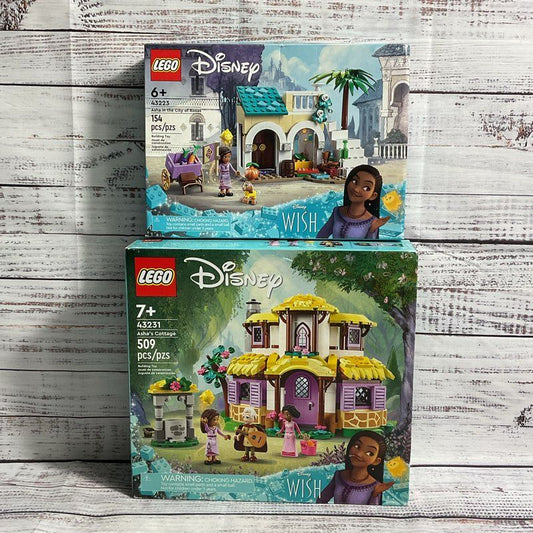 2 Lego x Disney Wish Building Sets City Of Rosas 43223 & Asha's Cottage 43231