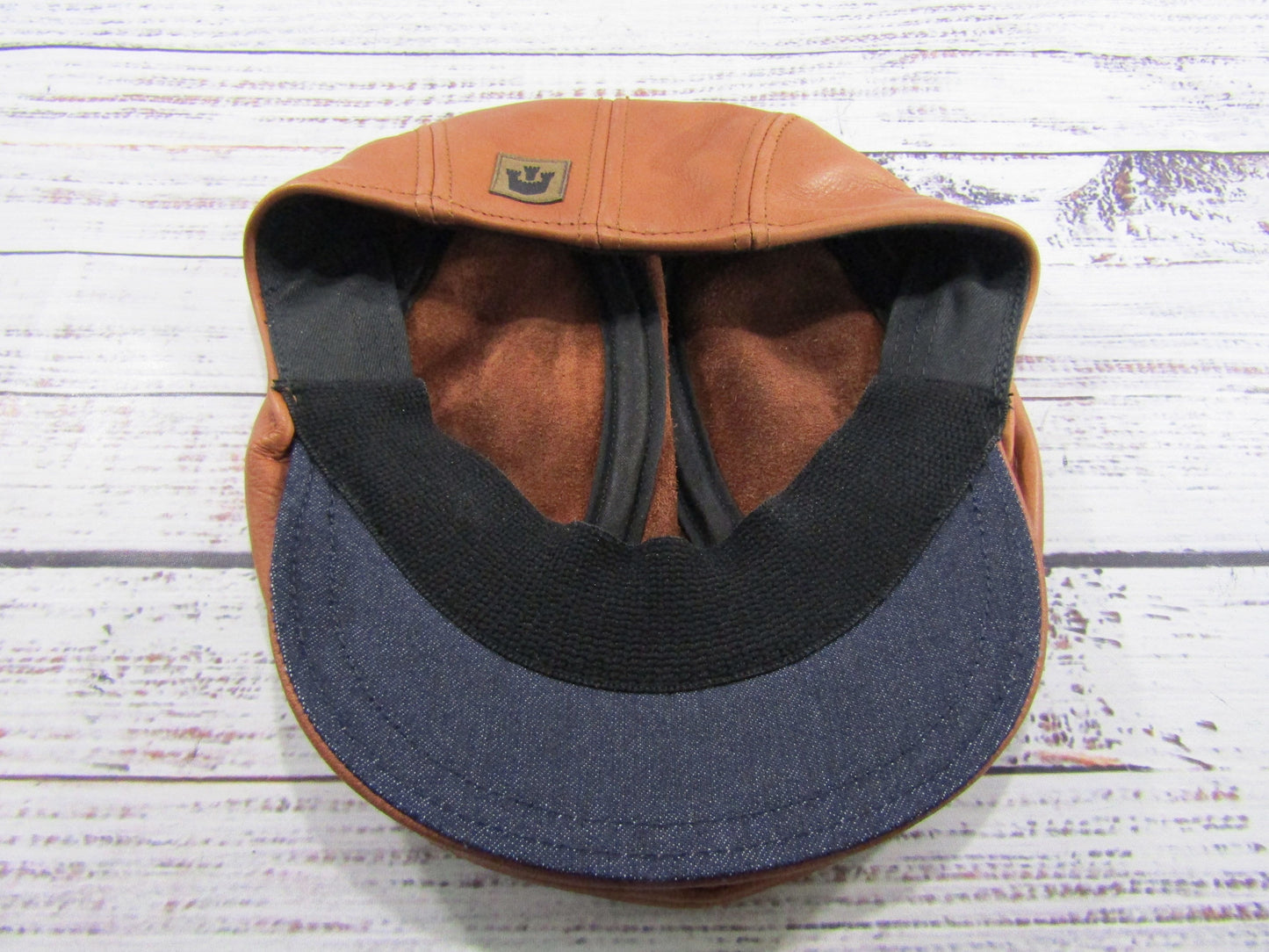 Goorin Bros Chandler Fields Men's Whiskey Leather Newsboy Cabbie Flat Cap