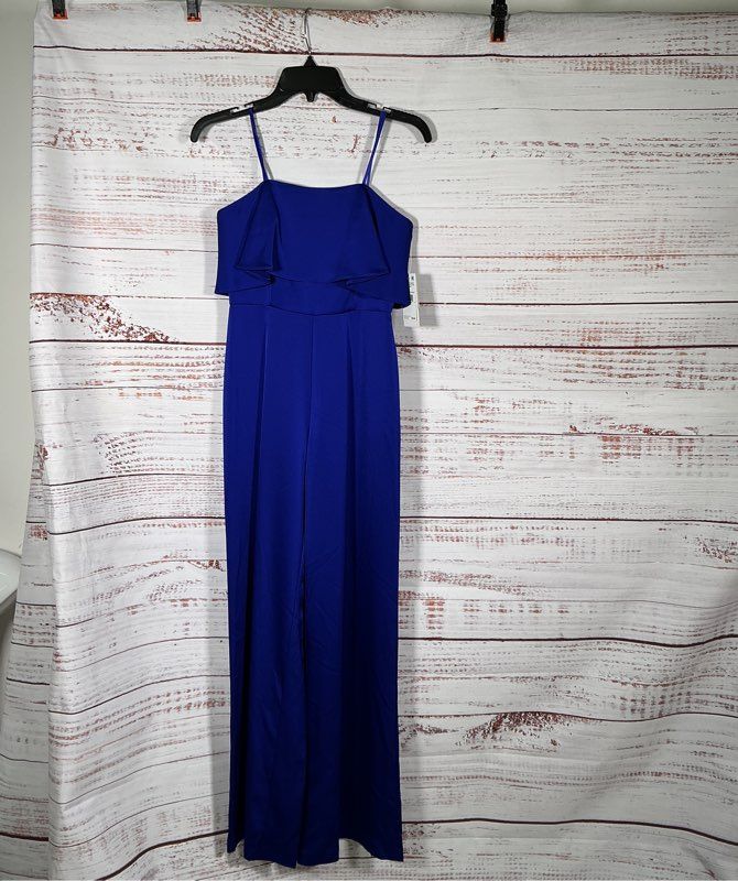 NWT Liv Foster Royal Blue Strapless Jumpsuit Size 2 Retail $350