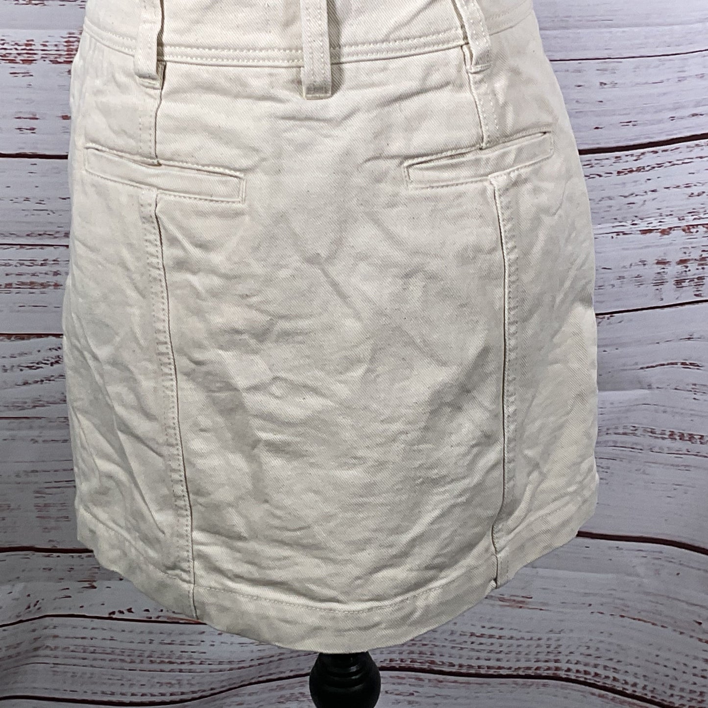 SEZANE Denim Women's Off White Denim Button Down Skirt- SZ 36