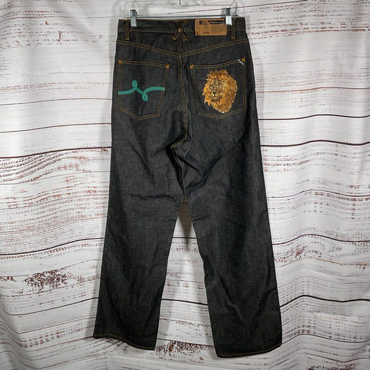 LRG Dark Gray Lion Embroidered Y2K Skater Jeans - Size 32/33