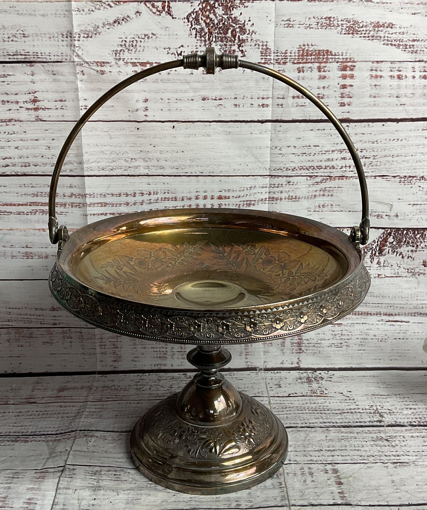 Simpson Hall Miller & Co Vintage Bride Basket Trecle Plate Silver Plated