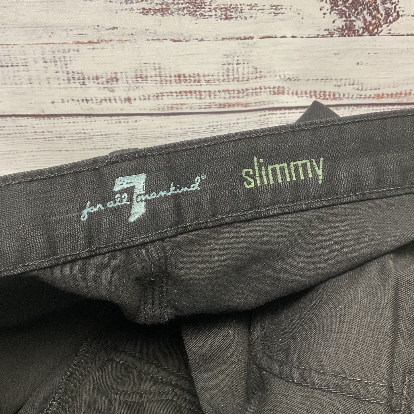 7 For All Mankind Slimmy Black Denim Jeans Pants - Size 31x30