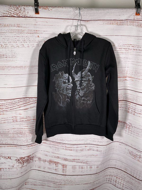 Iron Maiden Legacy of the Beast World Tour 2022 Zip Up Black Hoodie Size S