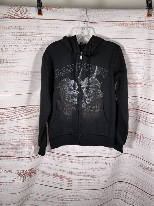 Iron Maiden Legacy of the Beast World Tour 2022 Zip Up Black Hoodie Size S