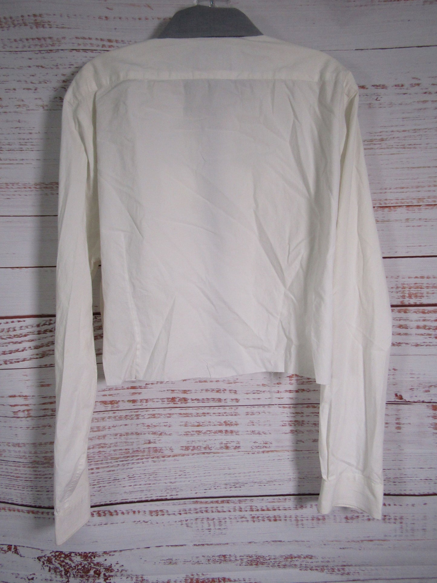 Soi Studio Women's White Crop Top Graphic Print Long Sleeve Shirt Size XL