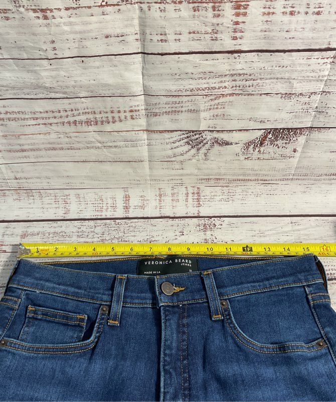 Veronica Beard Carly Kick Flare High Rise Women's Blue Jeans Size 31