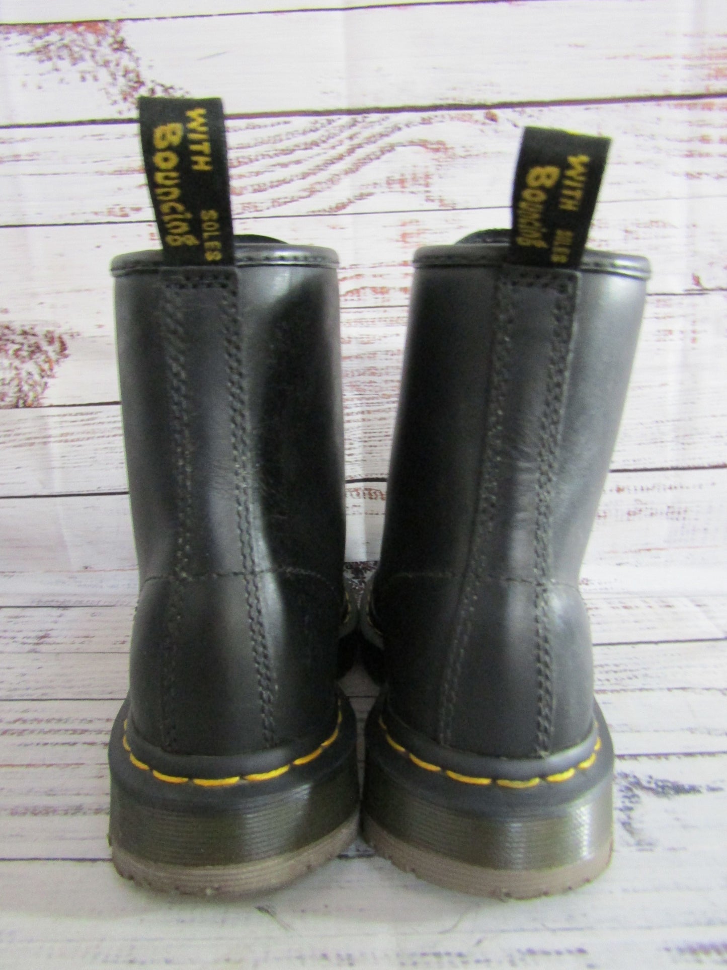 Dr. Martens Women's Black Leather Work Boots Size 6