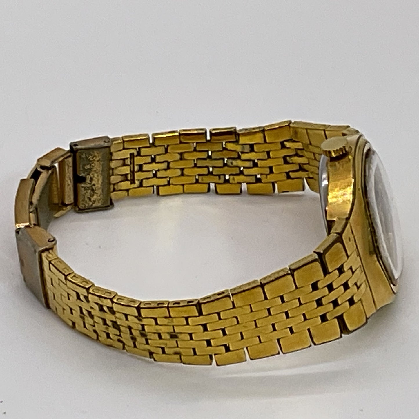 VTG. ERNEST BOREL Gold Plated Octagon Case Women's Watch- 6" Band- WORKS!!!