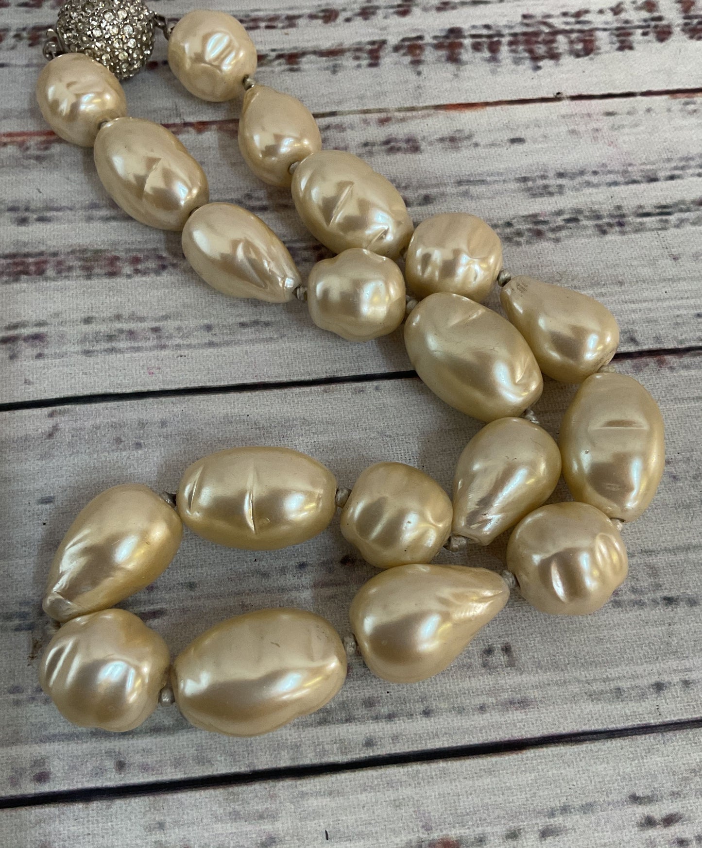 Vintage 14.5" Faux Baroque Pearl Necklace