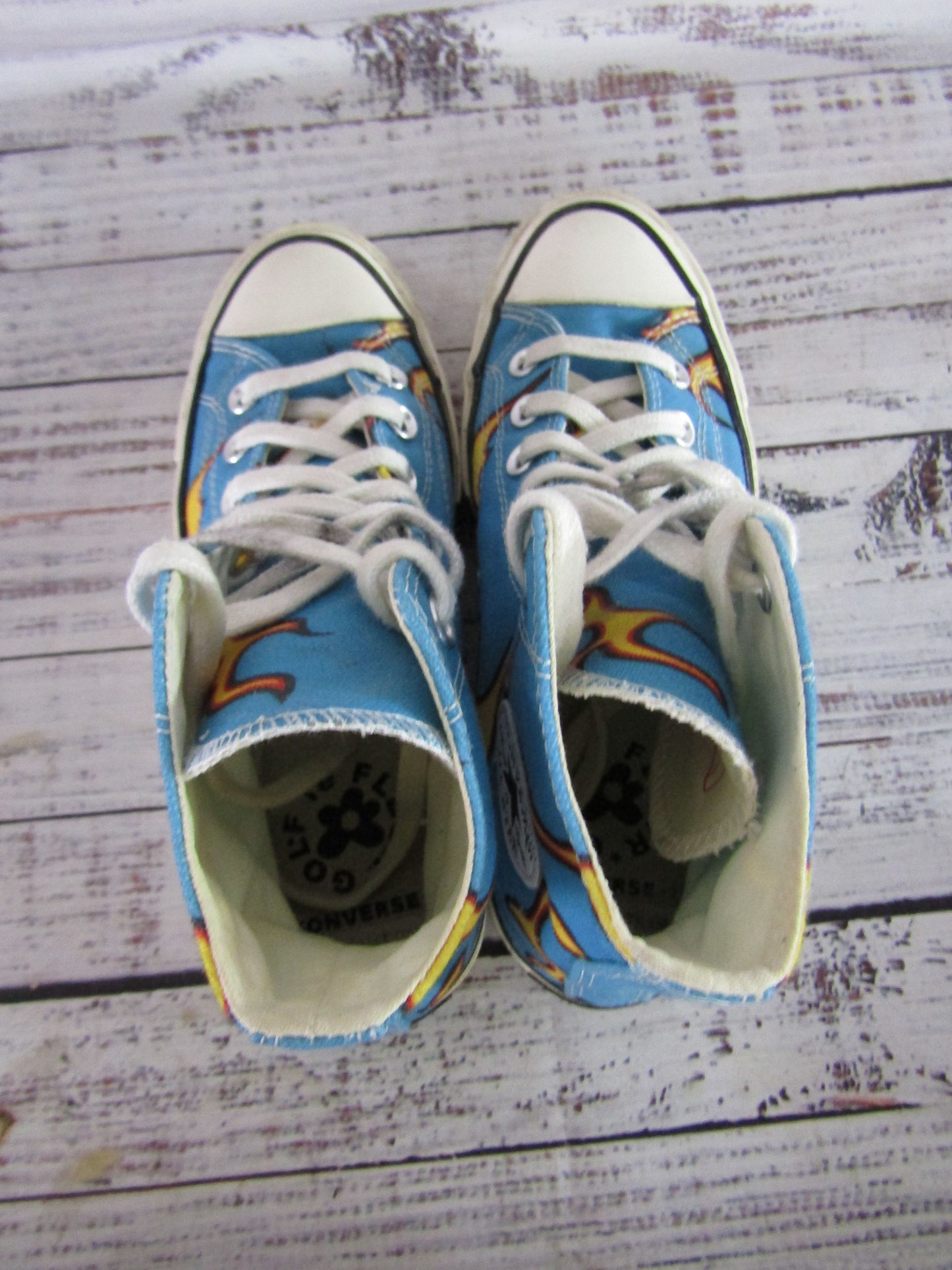 Converse x Golf le Fleur Chuck 70 Flame Women's Blue High Top Sneakers 167279C