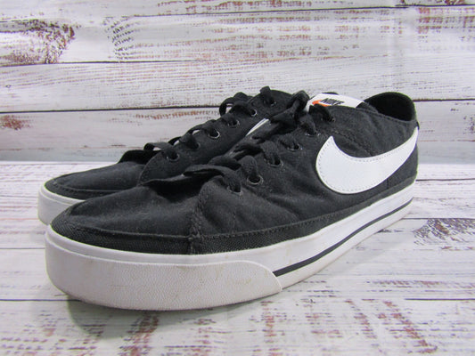 Nike Court Legacy Men's Black Low Top Canvas Sneakers Size 8 CW6539-002
