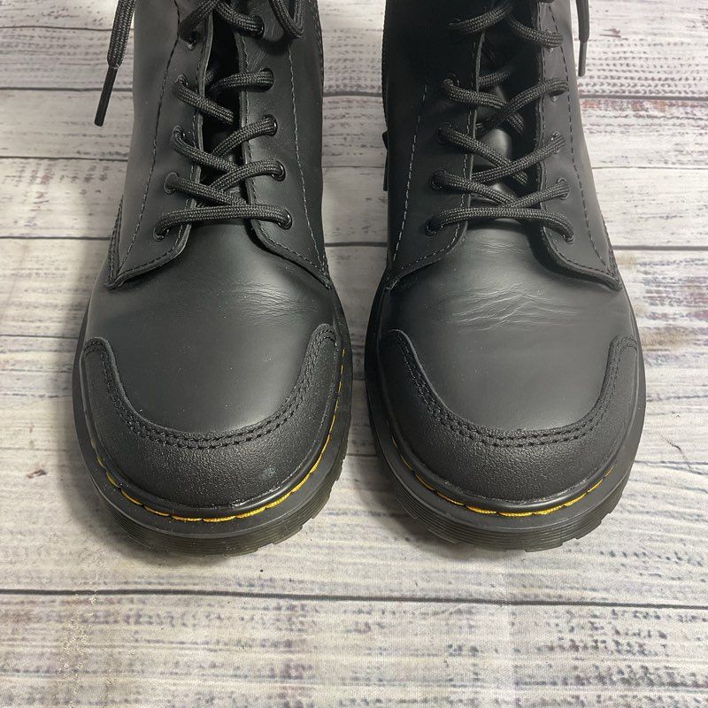 Dr. Martens 1460 Overlay Youth Black Leather Combat Boot Kid's 6 M/7 L