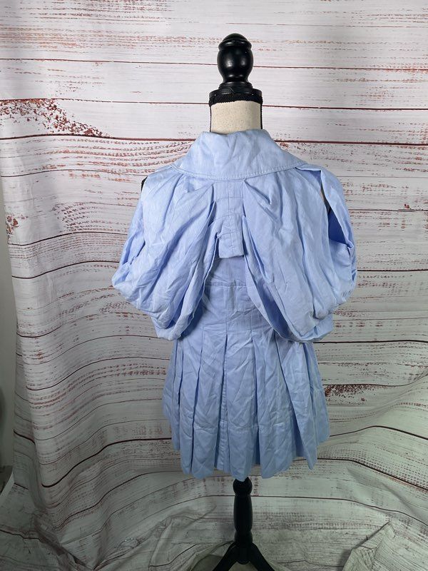 Pinko Women's Blue Poplin Loose Sleeve Short Button Dress Size S US