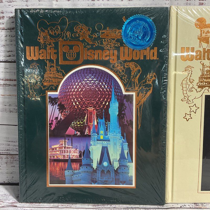 2 Vintage Walt Disney World Hardcover Collectible Anniversary Books 1986 1990