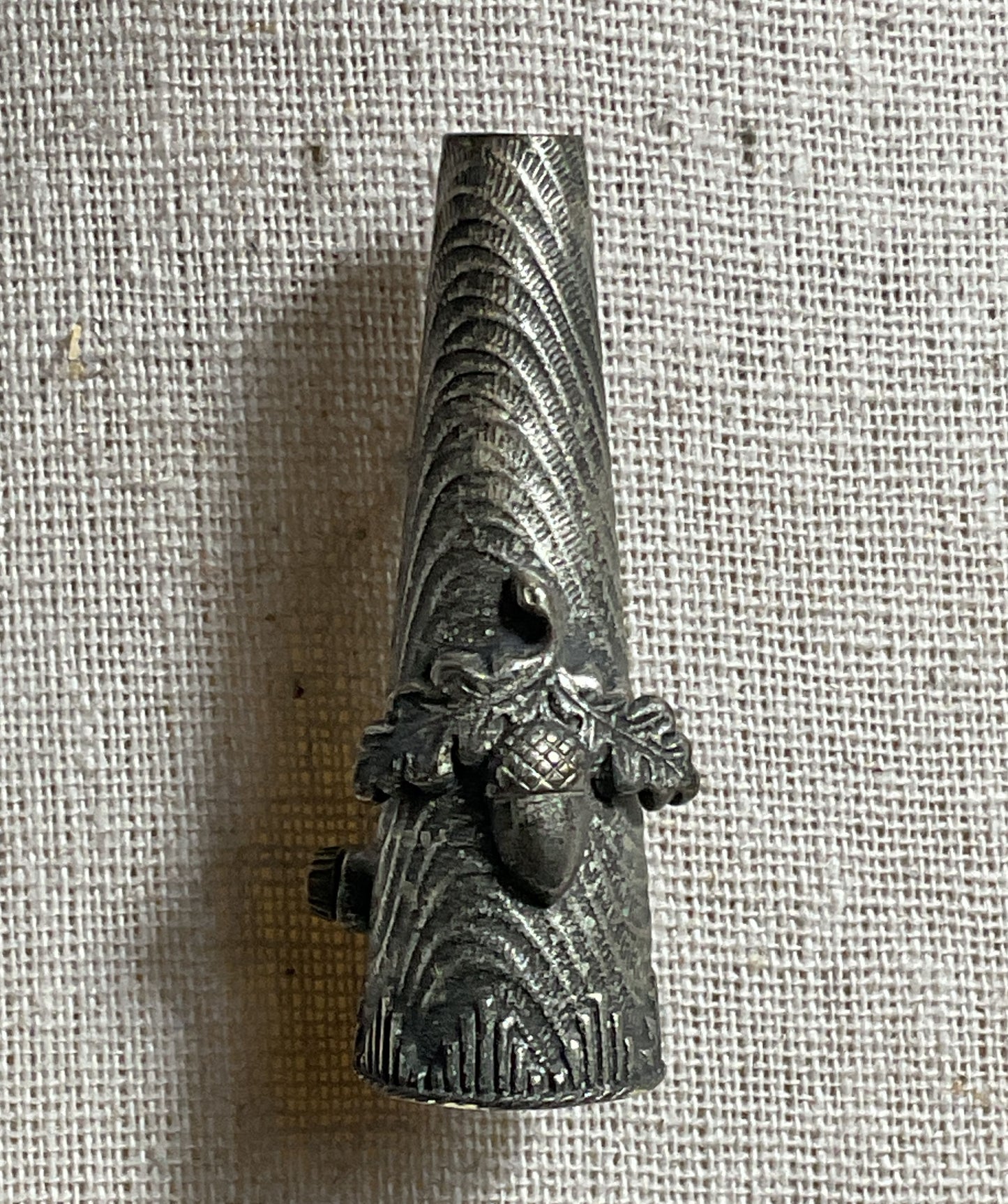 VTG./ANTIQUE W. Germany Silver Tone Cone Adorn with Acorn 1.75" Brooch