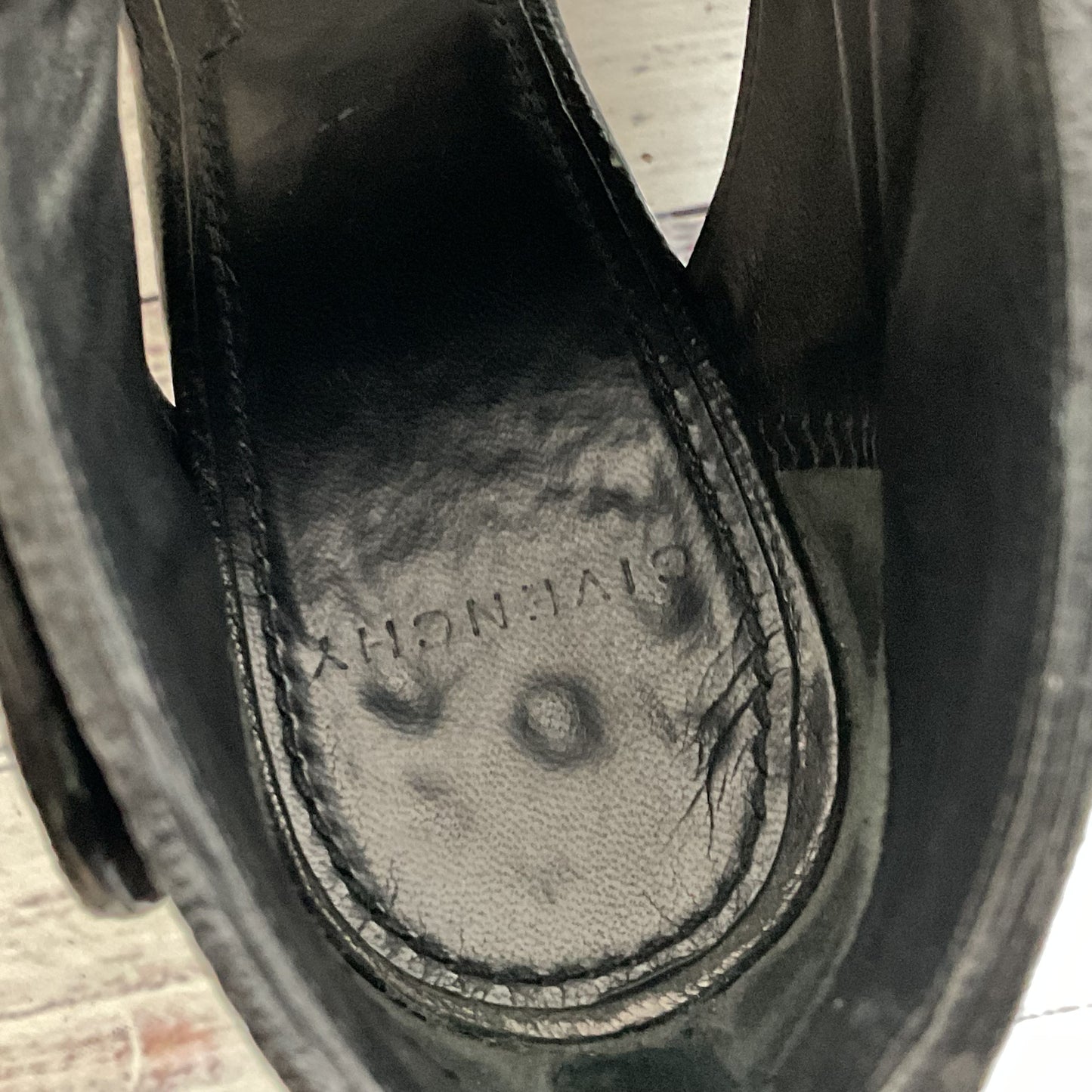 GIVENCHY Women's Black Pebble Leather Open Toe Bootie Boots- SZ 37