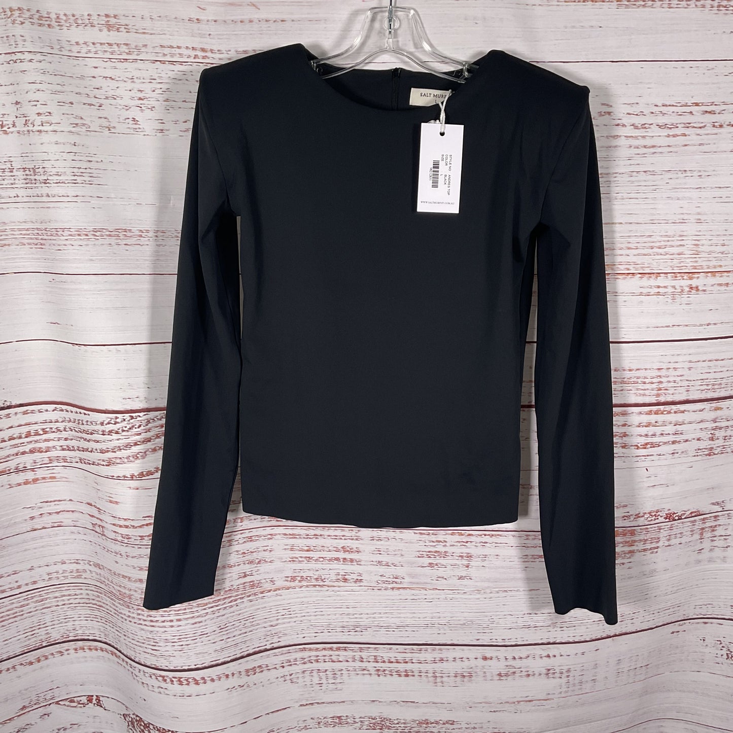 Salt Murphy Andre Black Long Sleeve Shoulder Padded Top - Men Size L New W/ Tag