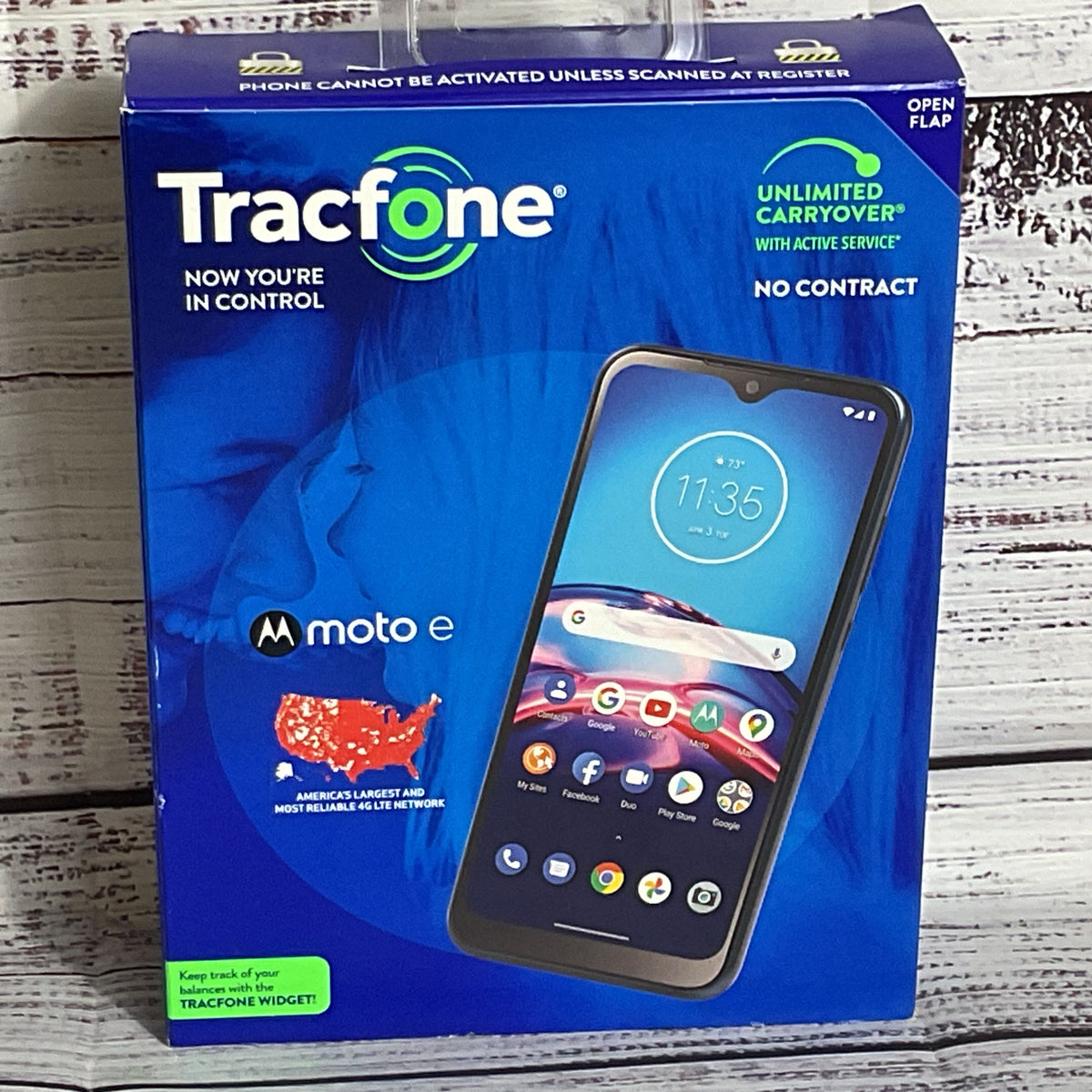 NEW SEALED TRACFONE Moto E No Contract 4G LTE Prepaid Smartphone