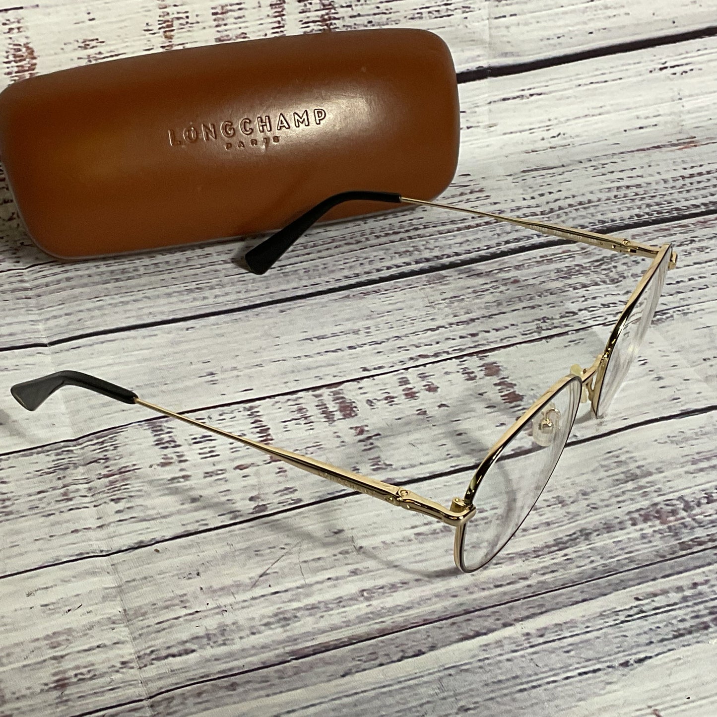 LONGCHAMP LO2140 Gold Tone Eyeglasses with Case- 54[ ]17 140 (FRAMES ONLY)
