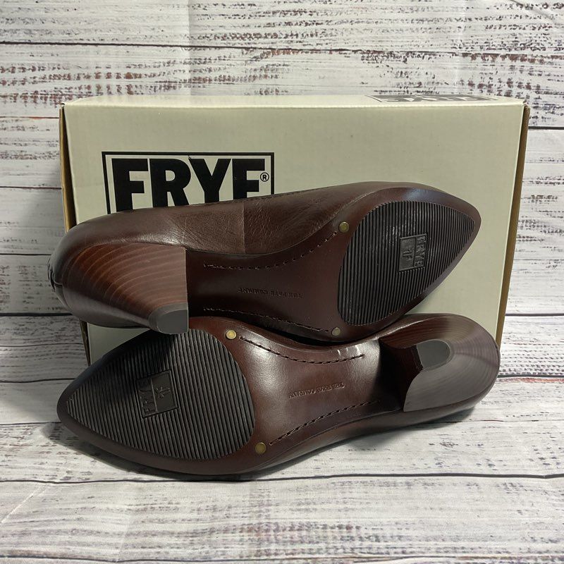 Frye Regina Dark Brown Leather Pump Heel Women's 6.5M in Original Box