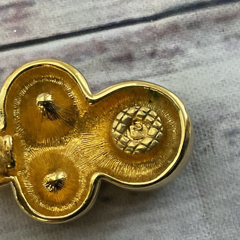 Set of 2 SWAROVSKI Gold Tone Clip On Crystal Earrings