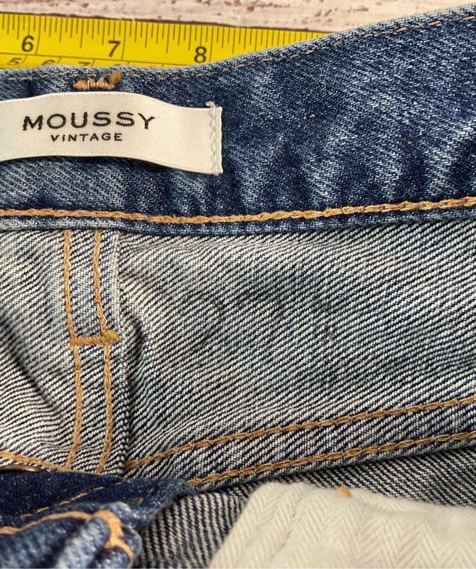Moussy Vintage Howa Women's Denim Jeans Distress Size 27 Made in Japan