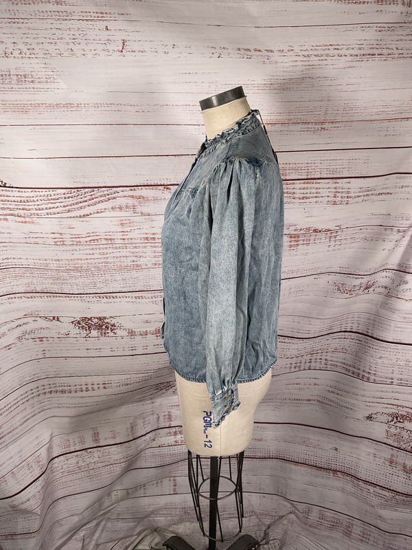 NWT RAILS Alanna Denim Blouse Antique Indigo Women's Size XS