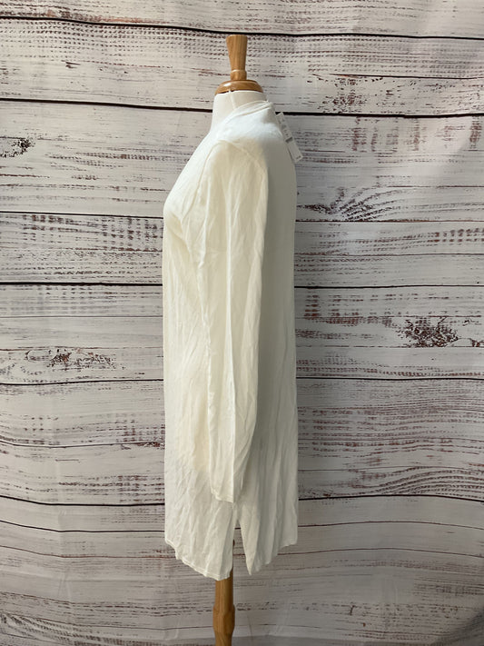 White House Black Market White Long Sleeve Long Cardigan Sweater - Size L New